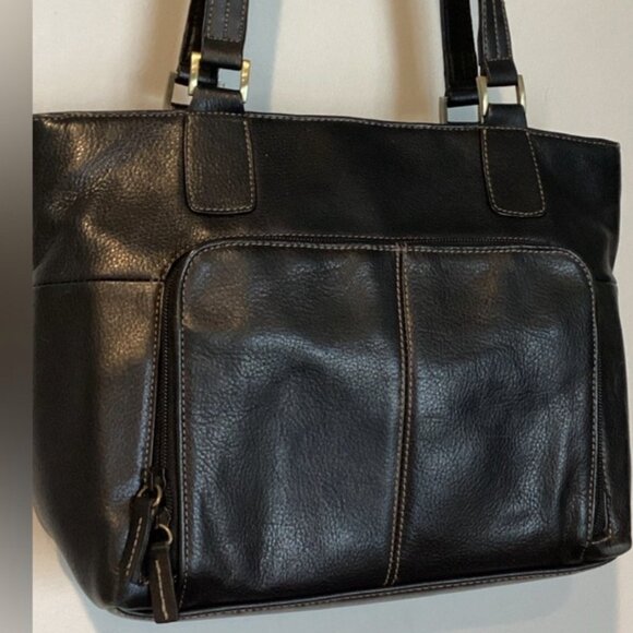 Giani Bernini Black Pebbled Leather Satchel Bag - Picture 6 of 10